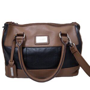 Tignanello | Leather Handbag Shoulder Bag Black Brown Zippered